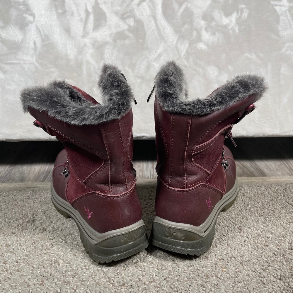 Santana Canada Women's Boots‎ Waterproof Fur Winter Snow Outdoor 8_39 Maroon - Picture 4 of 9